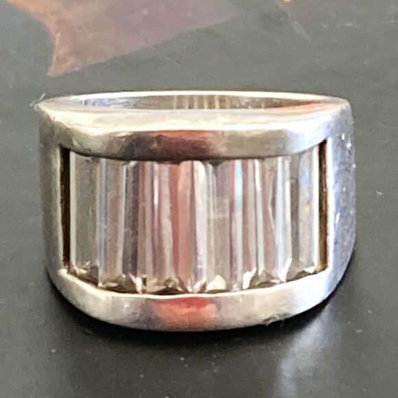 Other - Handsome baguette ring set in sterling silver